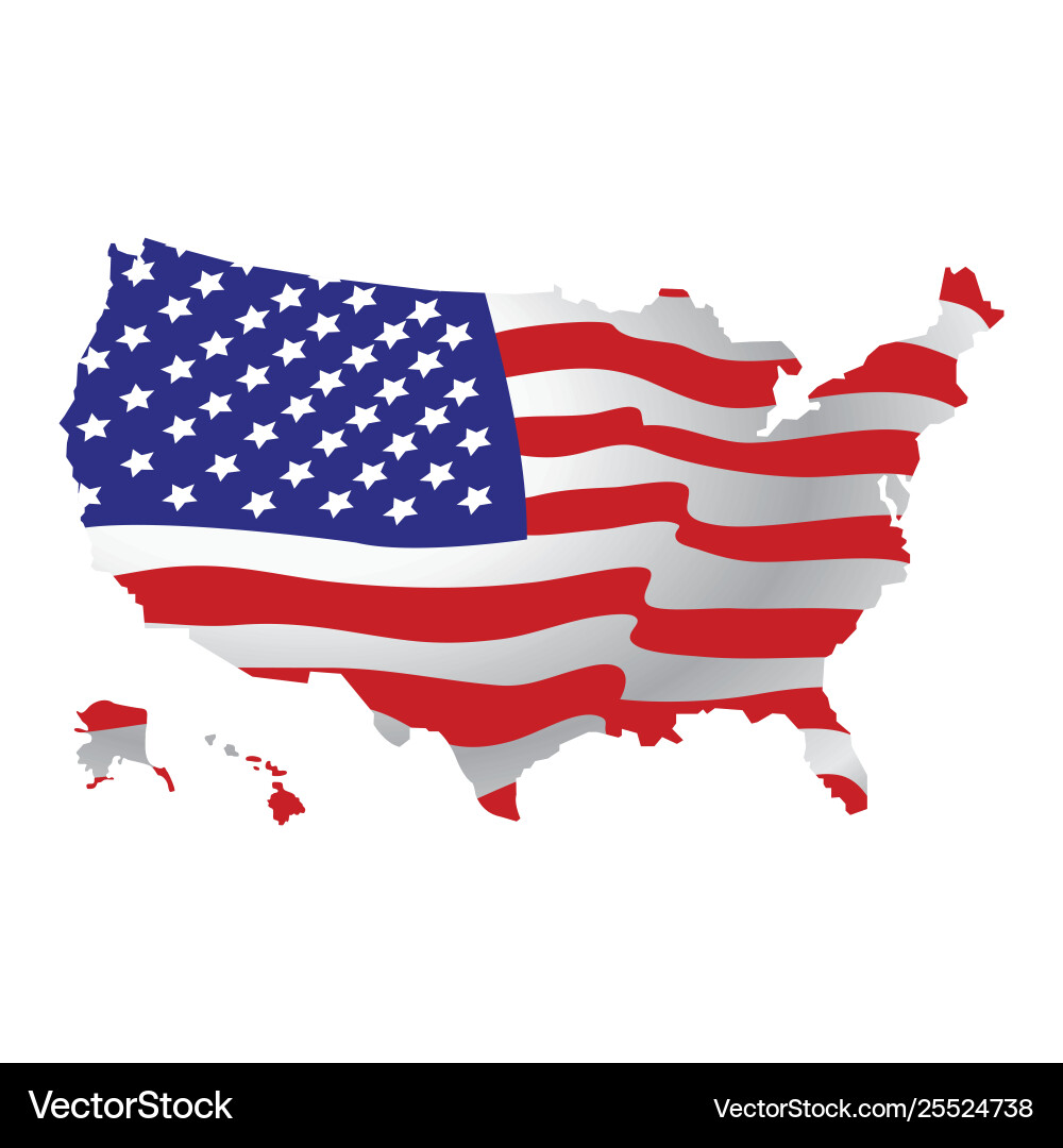 USA Flaggenkarte Feiern Vektorbild