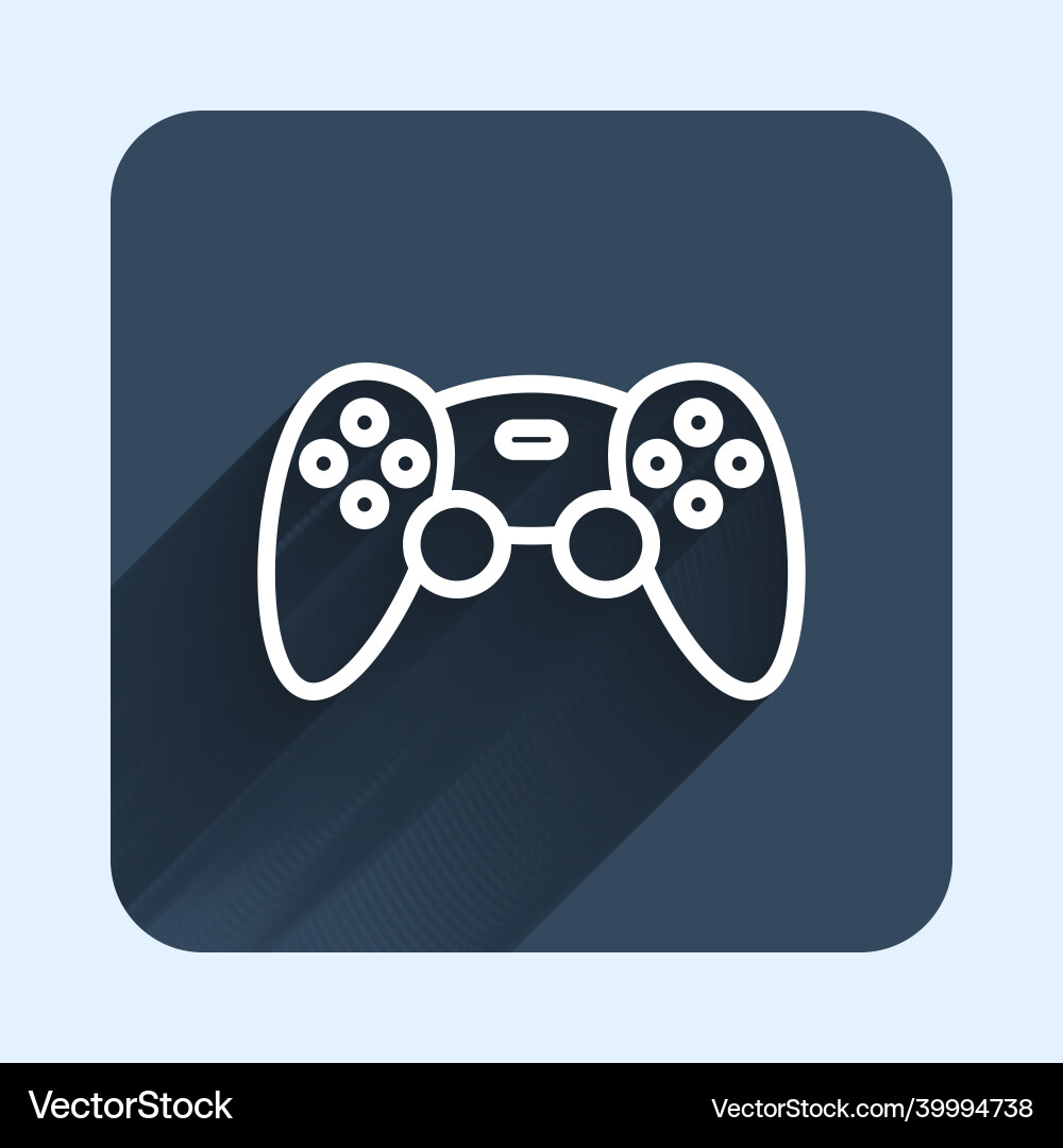 White line game controller or joystick Vector Image
