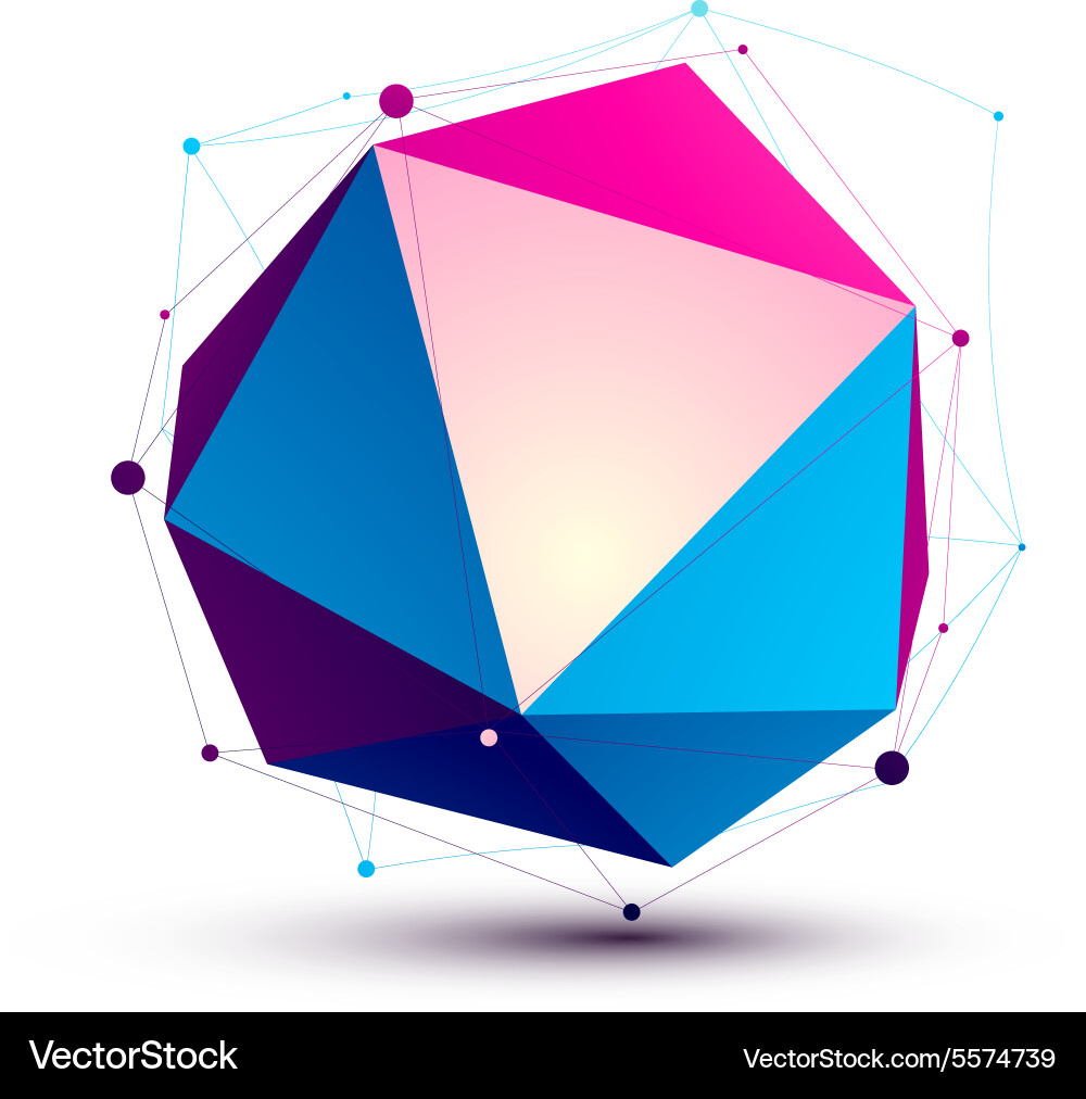 3d mesh spherical stylish abstract object Vector Image