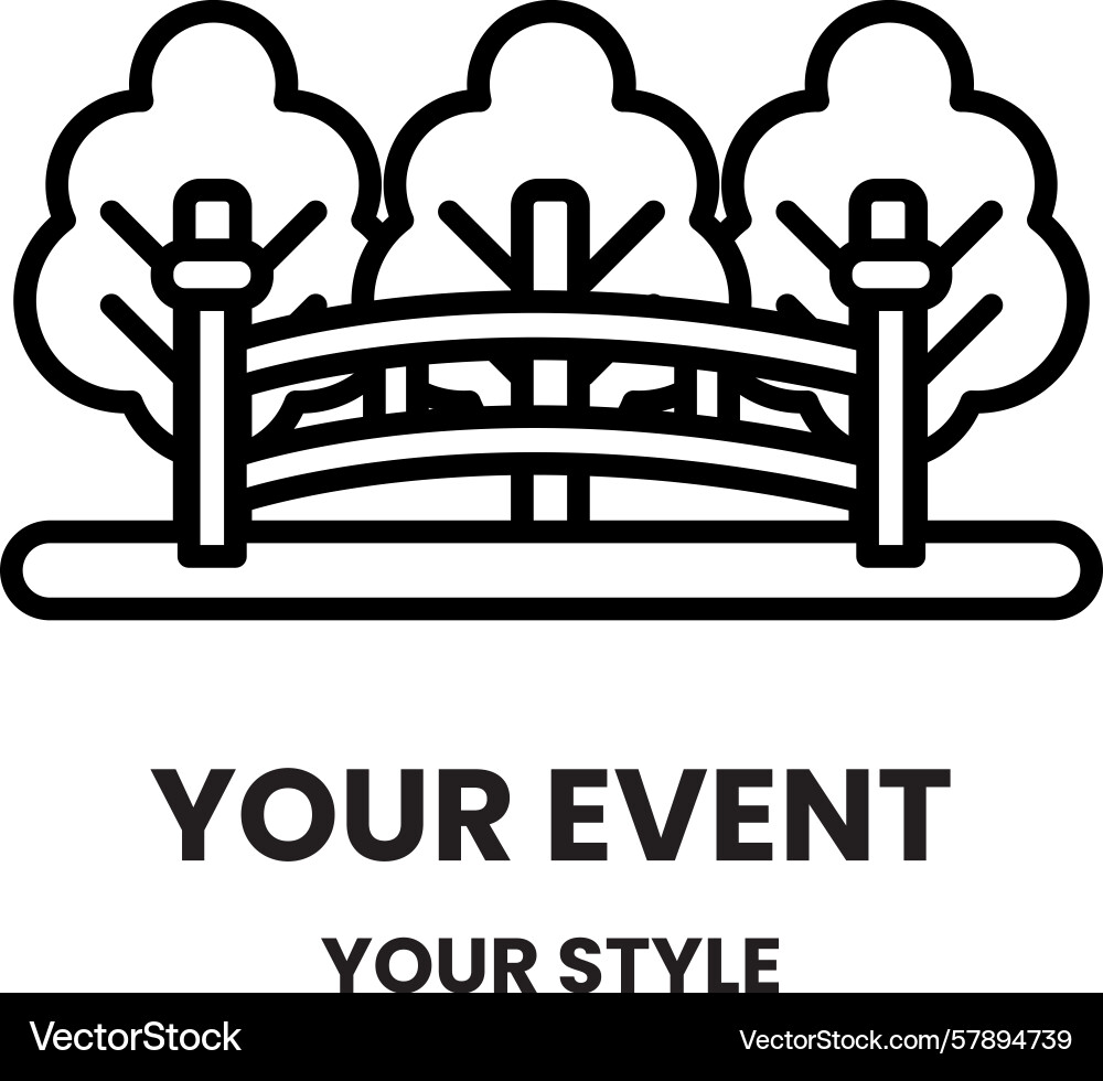 A bridge with trees in the background Vector Image