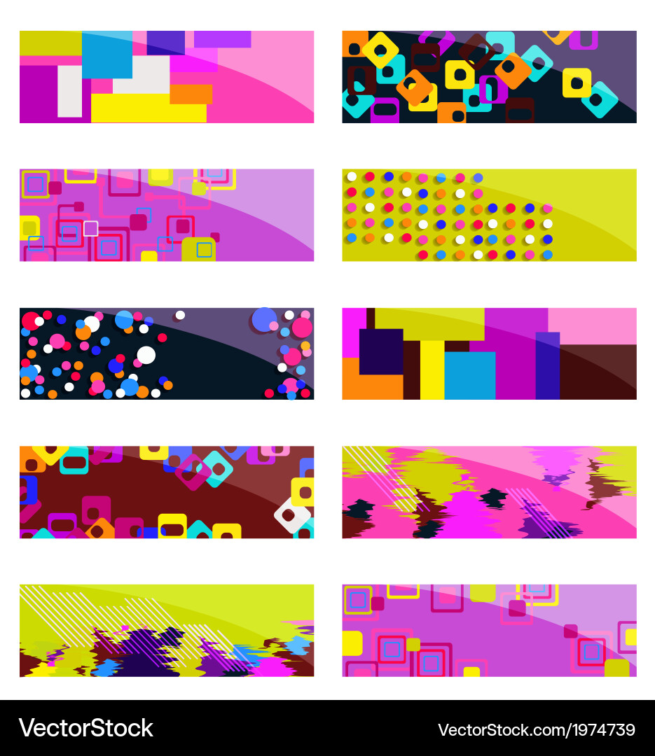 Abstract colorful header set design Vector Image