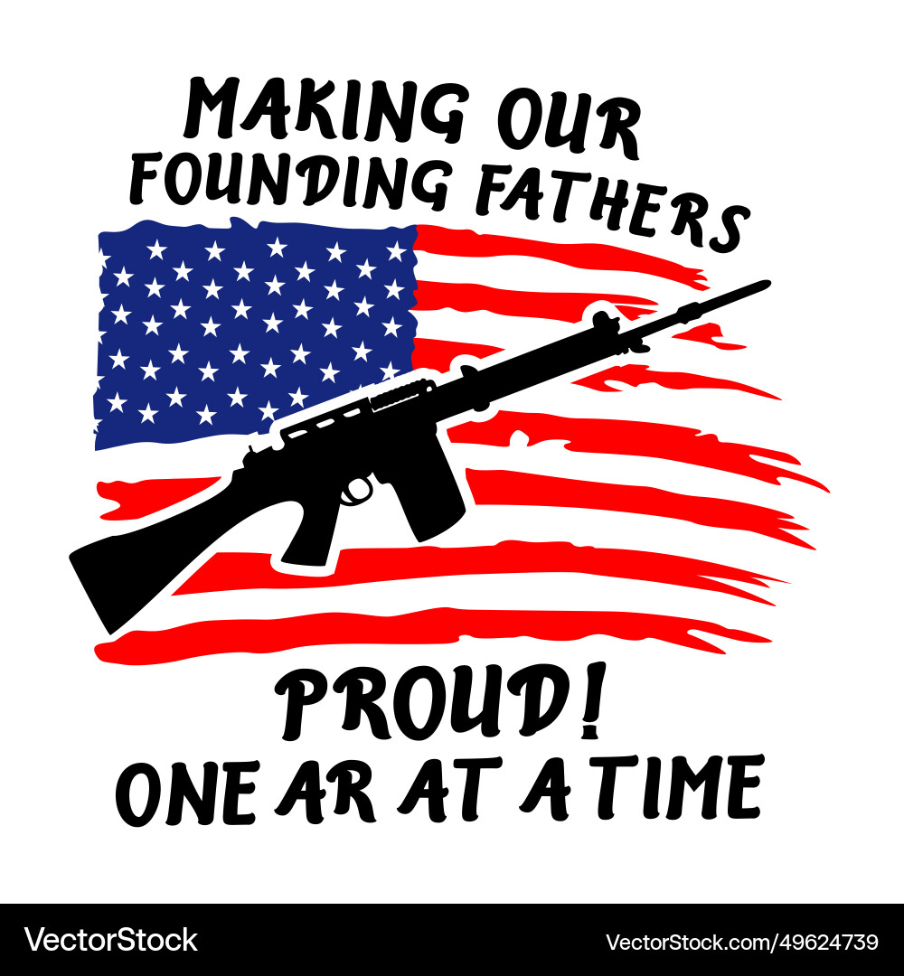 American Flag Gun 2nd Amendment Vector Image
