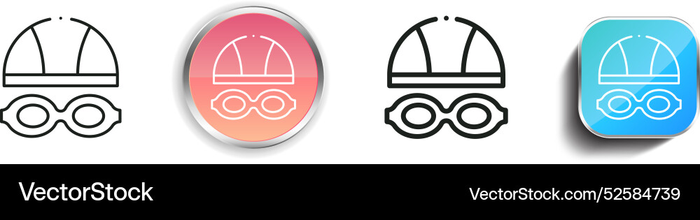 Cap icon thin linear regular and button style vector image