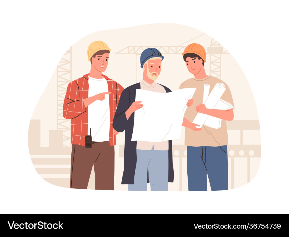 Construction Team Meeting Vector Image