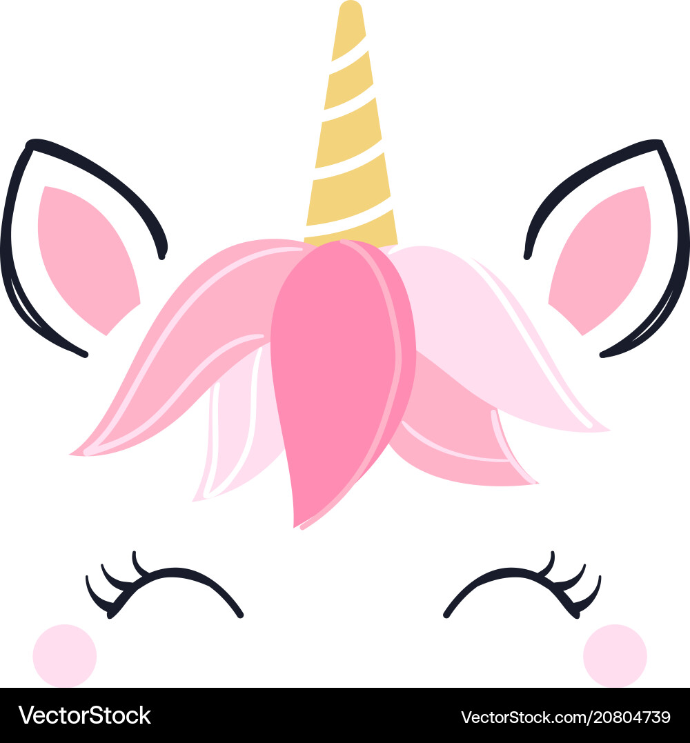 Cute Unicorn Face Background vector image
