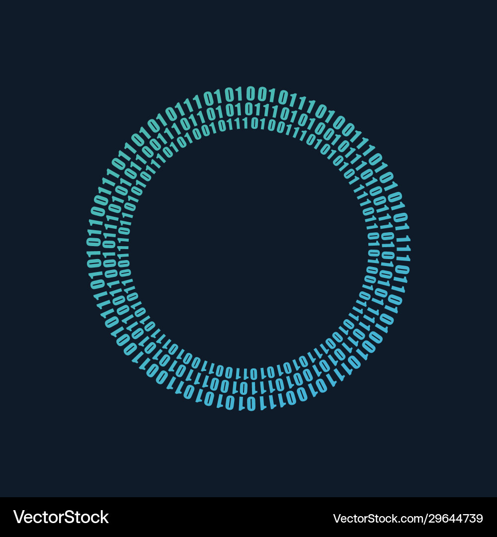 Cyber security binary digital circles isolated vector image