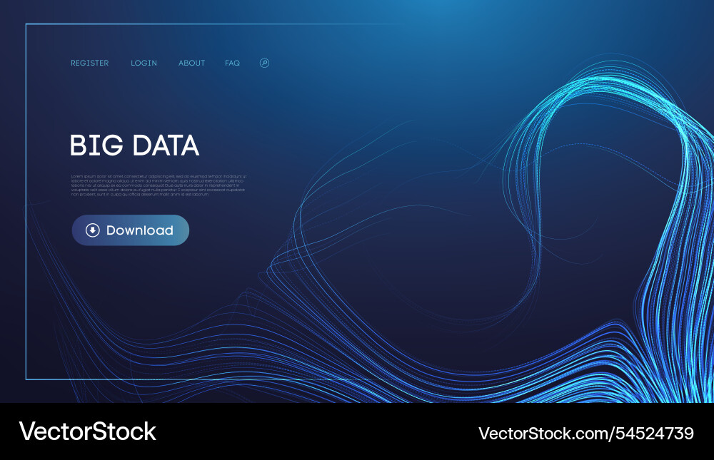 Dark blue abstract data flow with light Royalty Free Vector