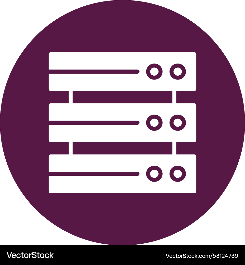 Database glyph circle icon vector image