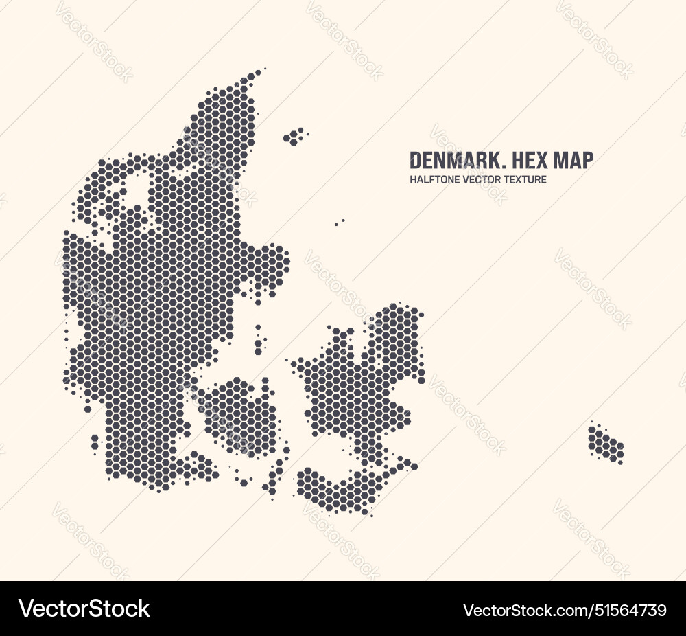 Denmark Hexagonal Map Pattern vector image