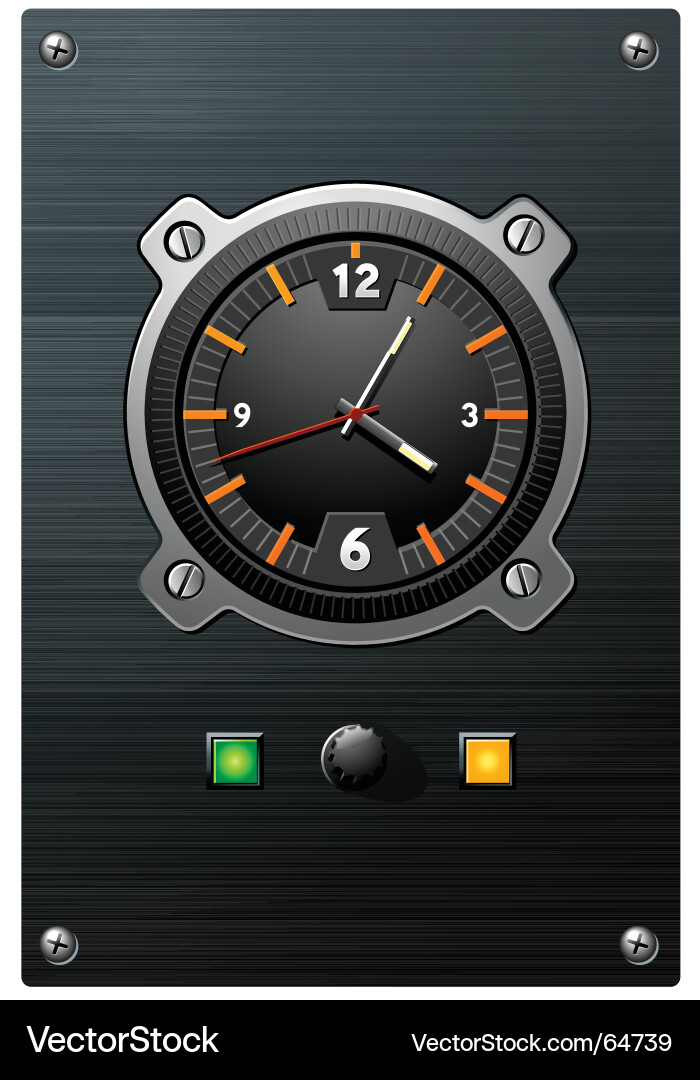 Digital Clock Device Vector Image