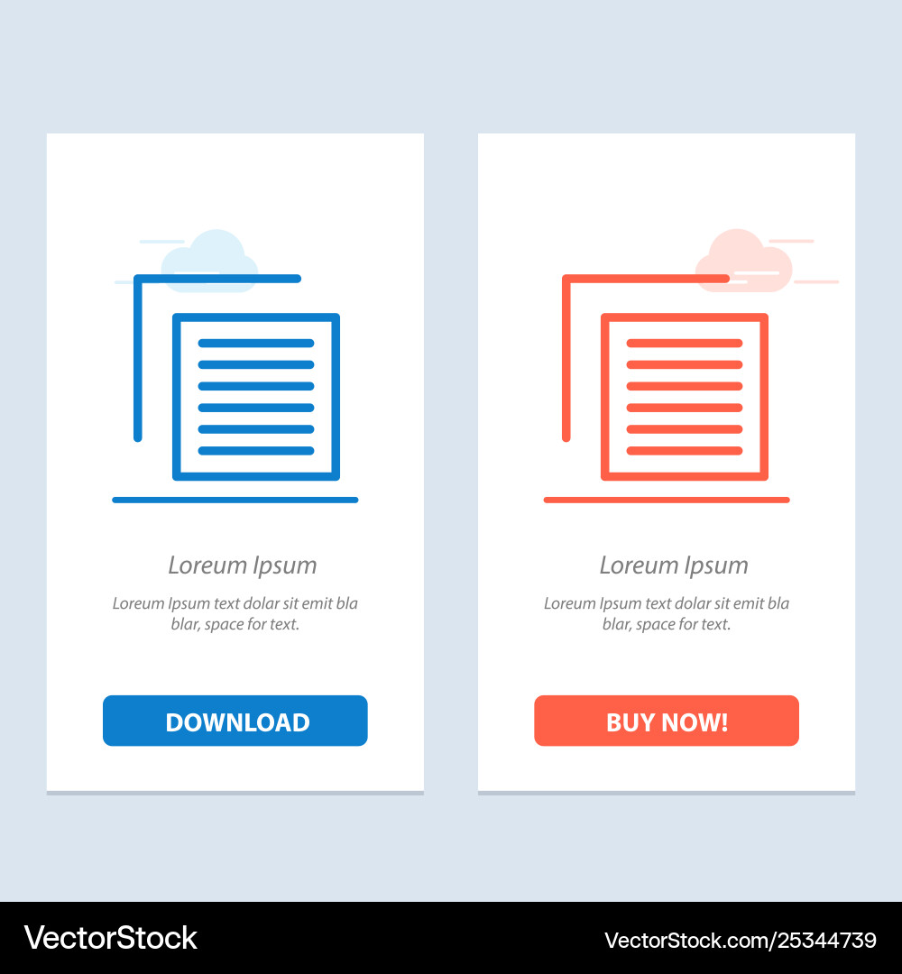 Document file user interface blue and red Vector Image