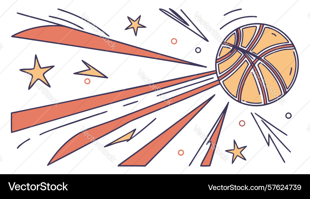 Dynamic basketball with exploding energy design vector image