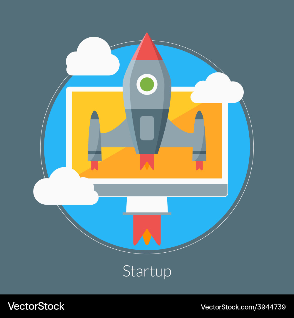 Flat design concept for startup web ban vector image