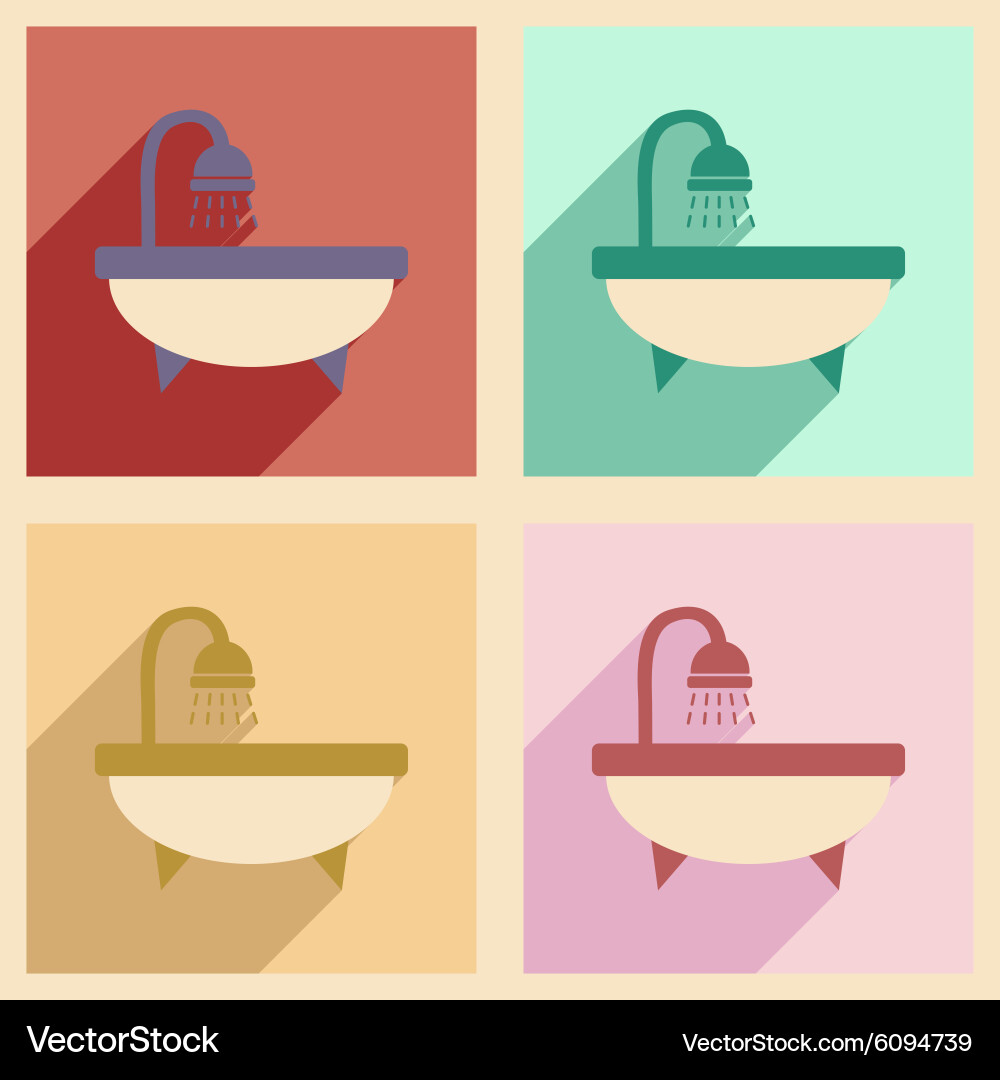 Flat with shadow concept and mobile application vector image