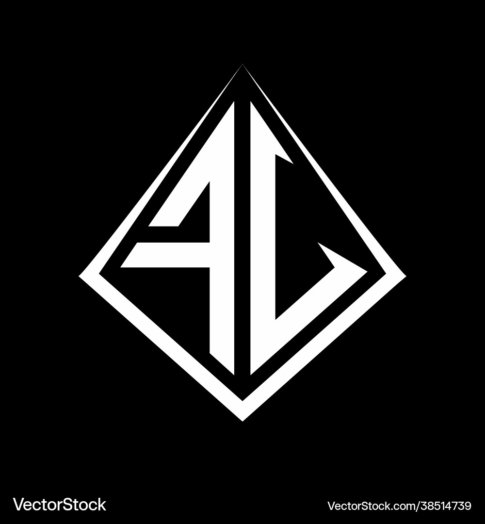 Fv logo letters monogram with prisma shape design Vector Image