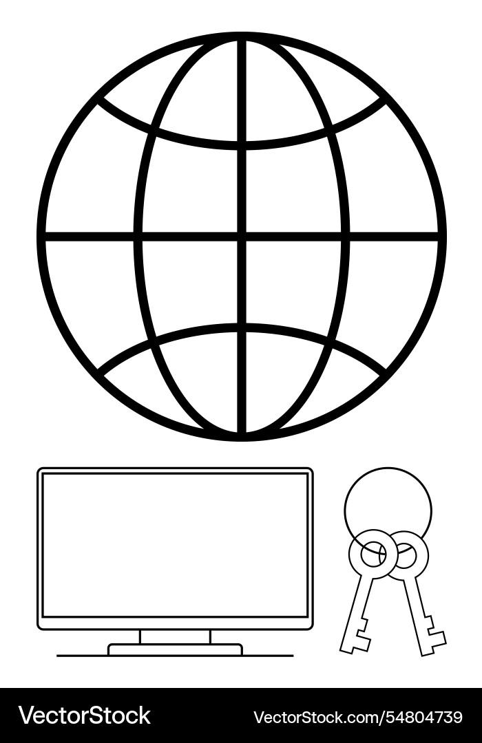 Global connectivity and cybersecurity with globe Global connectivity and cybersecurity with globe vector image