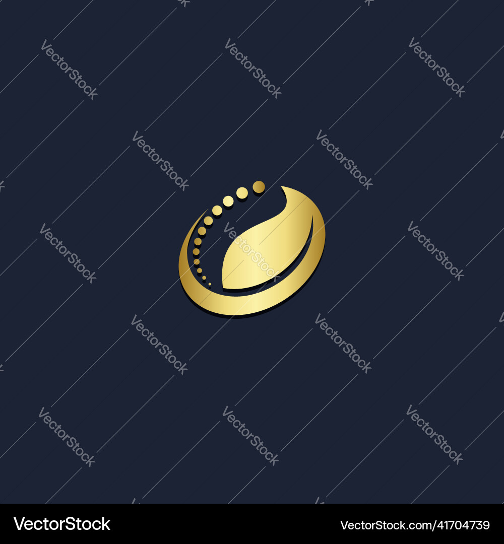 Gold Blatt Bio-Logo Gold Blatt Bio-Logo vektorbild