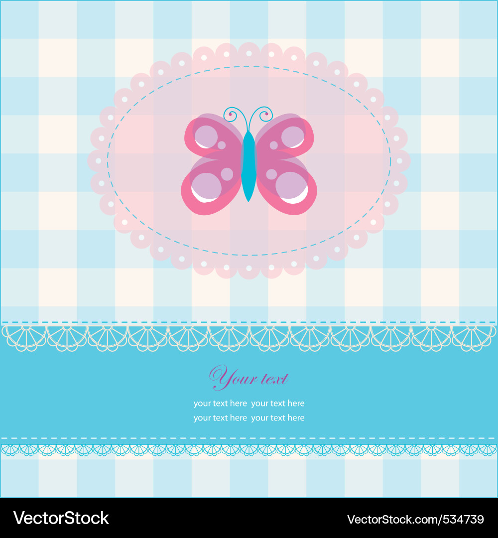 Greeting card with copy space and butterfly Vector Image
