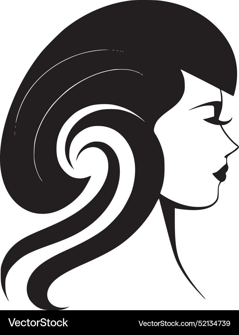 Hair - black and white Royalty Free Vector Image