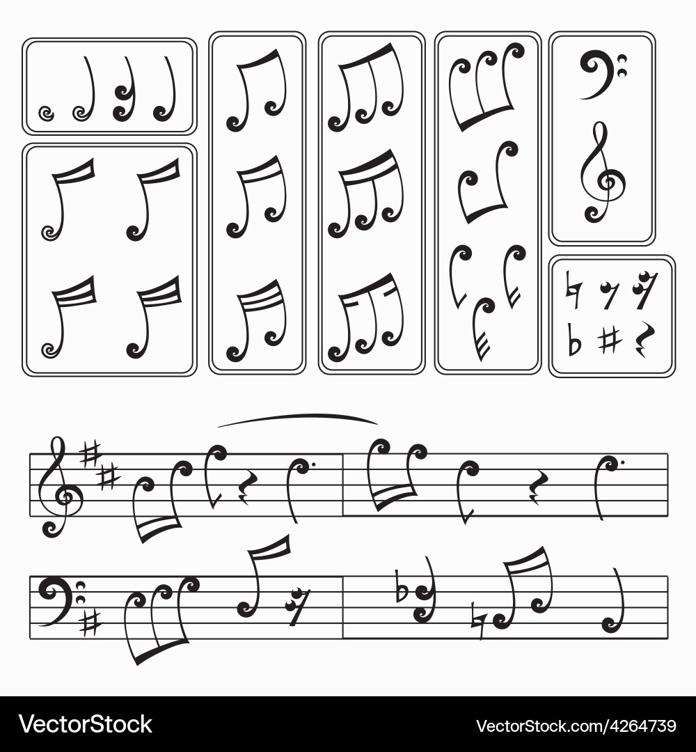 Monochrome notes vector image
