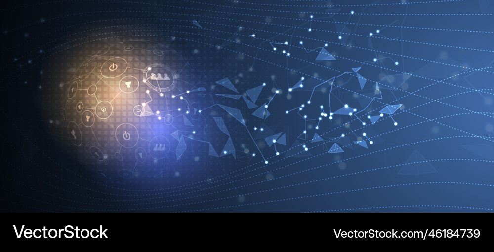 Neural network concept connected cells with links Vector Image