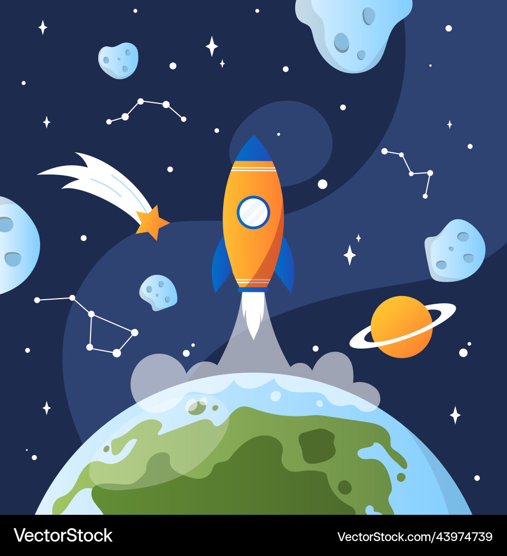 Rocket in space Rocket in space vector image