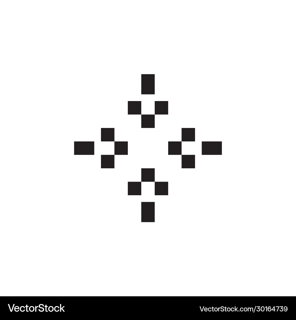 Rotation point size position and arrow icon Rotation point size position and arrow icon vector image
