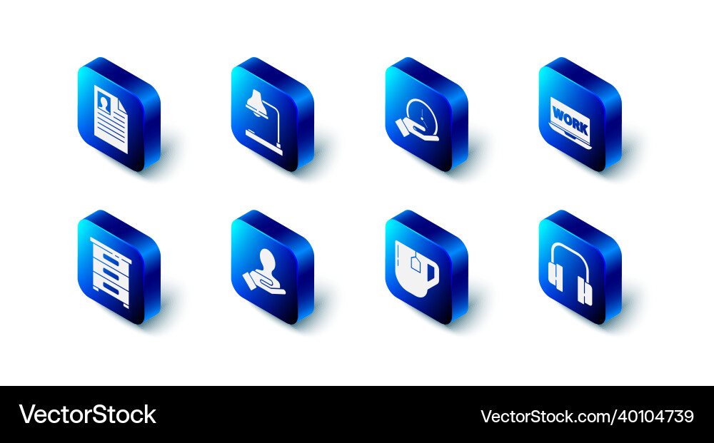 Set table lamp clock laptop with text work Set table lamp clock laptop with text work vector image