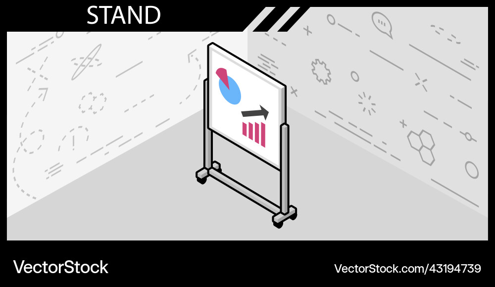 Stand isometric design icon web 3d colorful Stand isometric design icon web 3d colorful vector image