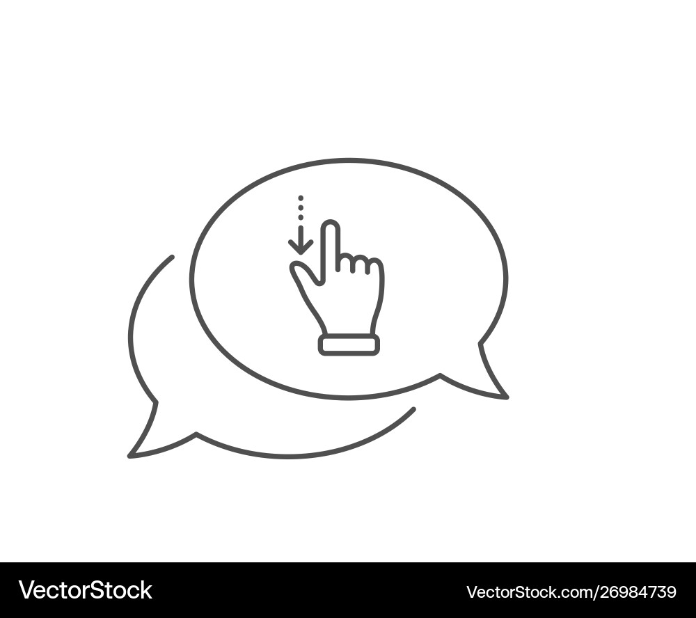 Touchscreen gesture line icon slide down arrow vector image
