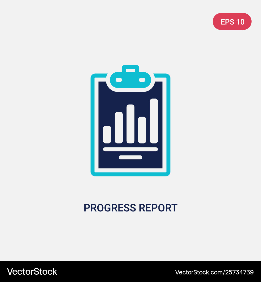 Two color progress report icon from business Two color progress report icon from business vector image