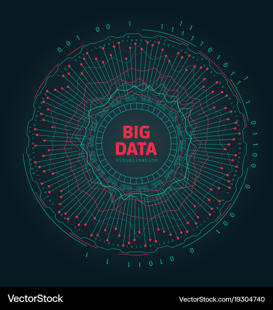 Abstract 3d big data visualization futuristic vector image
