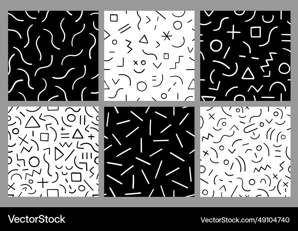 Abstract lines seamless pattern set design Abstract lines seamless pattern set design vector image