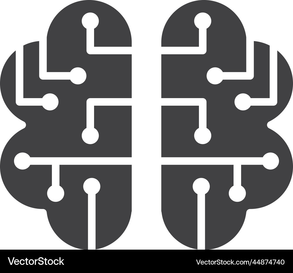 Brain and circuit board in minimal style Brain and circuit board in minimal style Vector Image