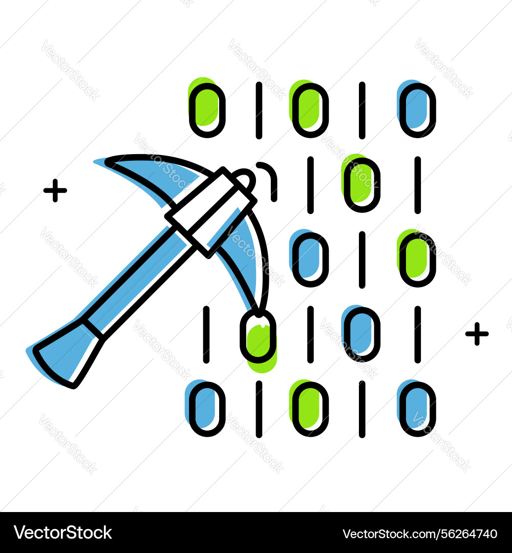 Data extraction and analysis process icon design Data extraction and analysis process icon design vector image