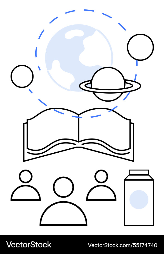 Exploring knowledge through open book Exploring knowledge through open book vector image
