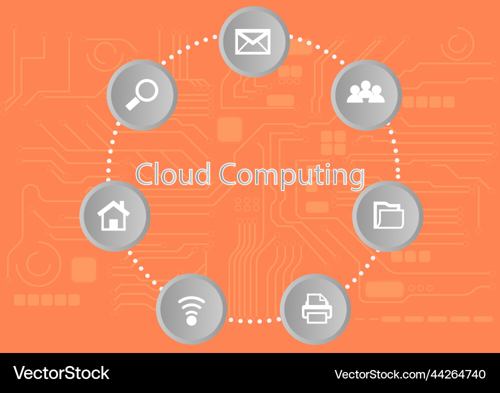 Graphics diagram cloud computing concept Graphics diagram cloud computing concept vector image