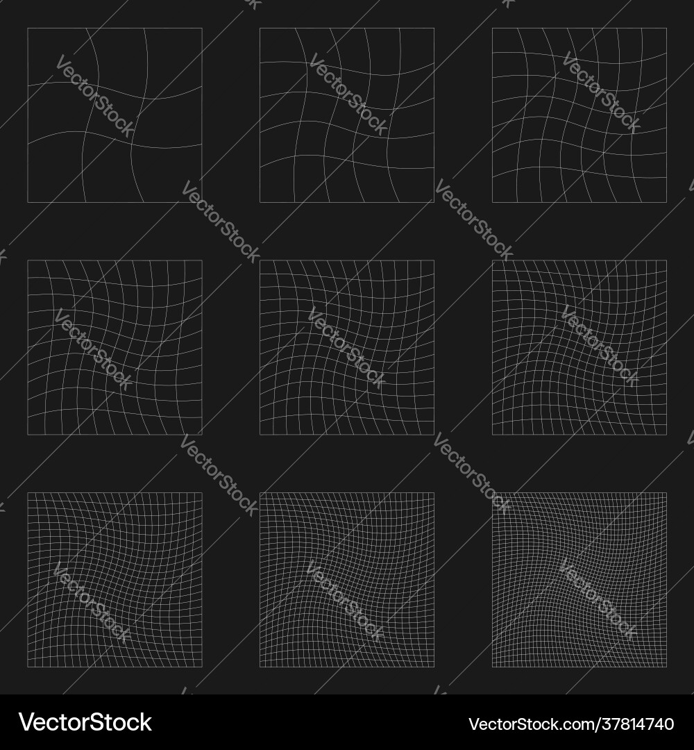 Grid mesh lattice grating with distort deform Grid mesh lattice grating with distort deform vector image