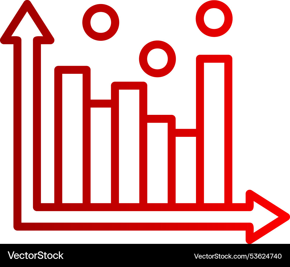 Histogram line gradient icon Vector Image