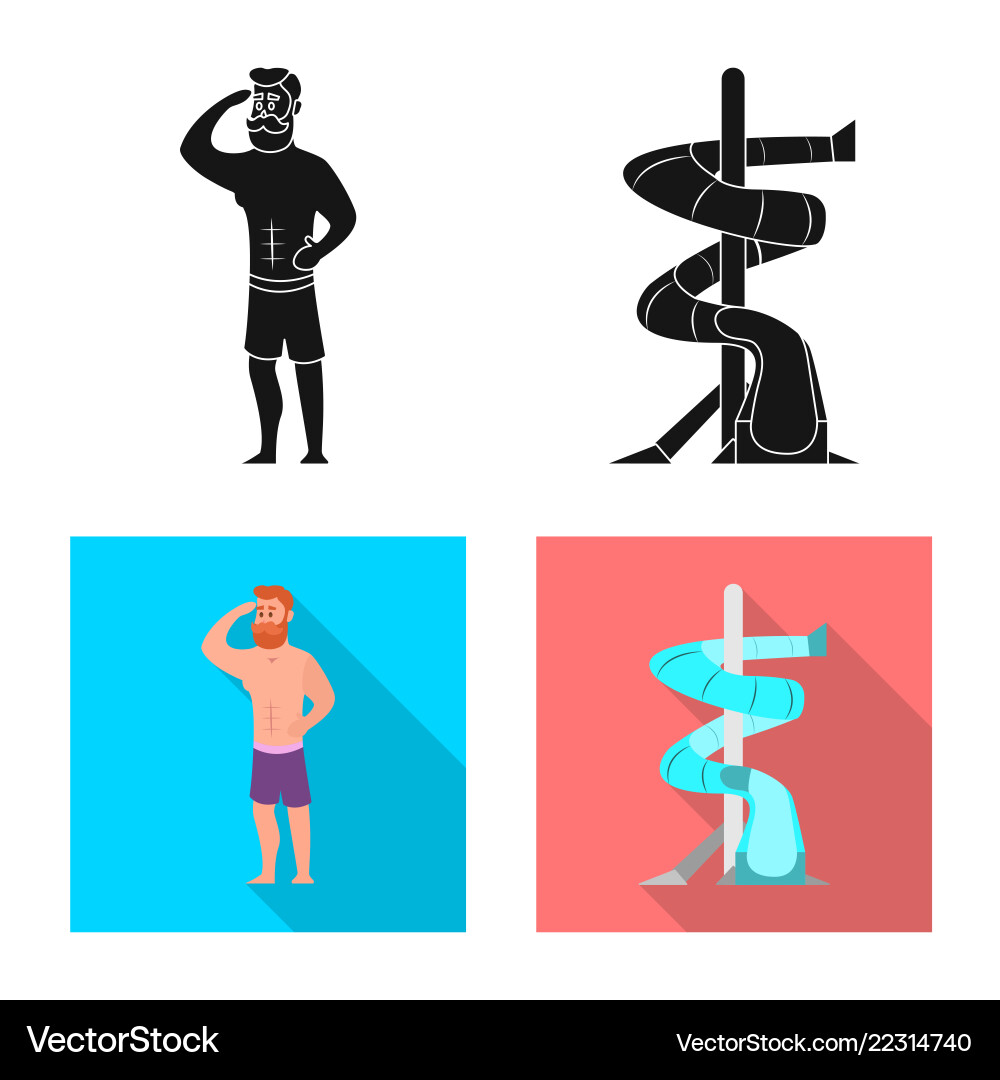 Isolated object of pool and swimming sign set vector image