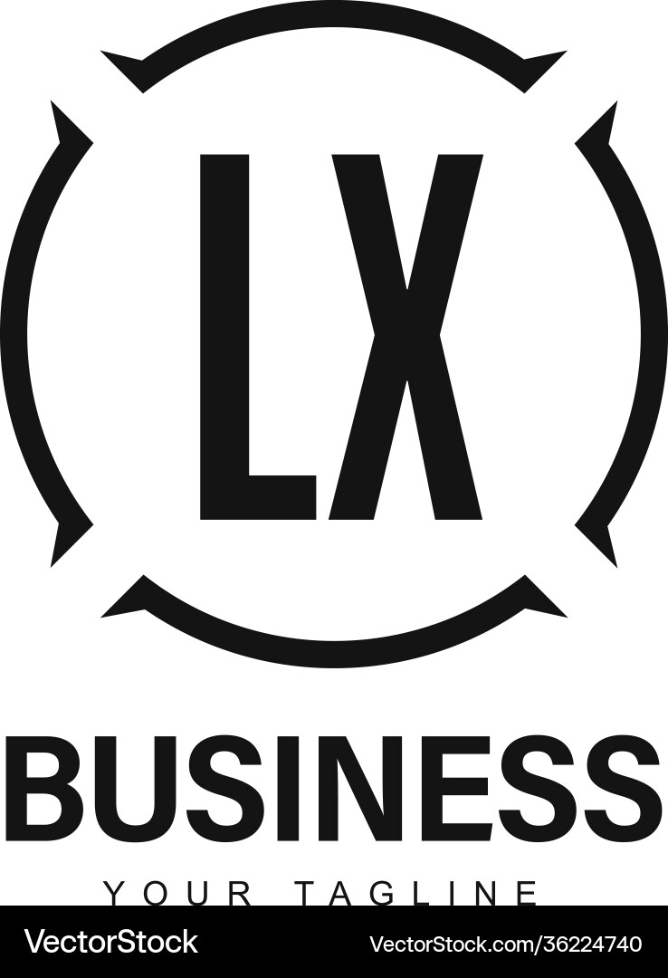 Lx initial a logo design with abstract style vector image