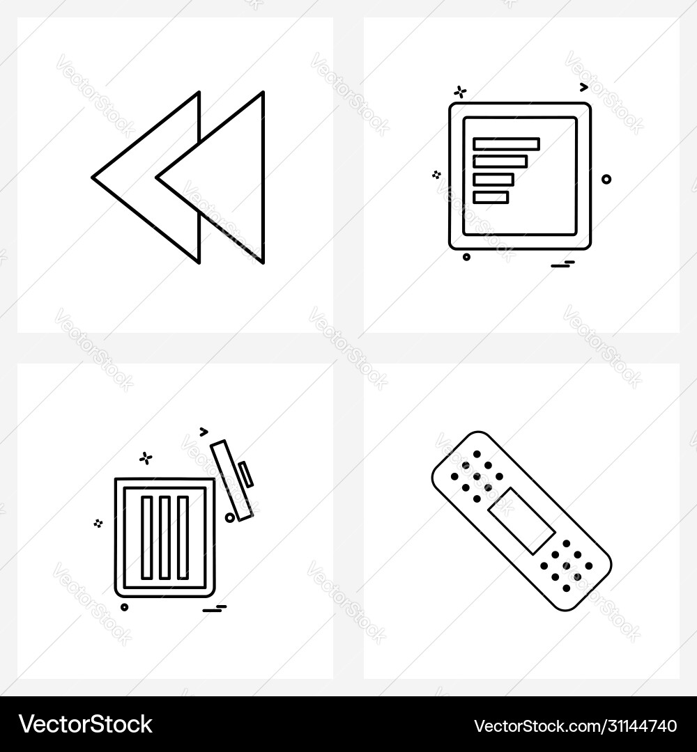 Modern style set 4 line pictograph grid based vector image