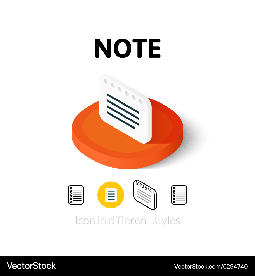 Note icon in different style Vector Image