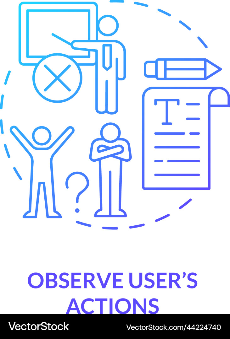 Observe user actions blue gradient concept icon Observe user actions blue gradient concept icon vector image