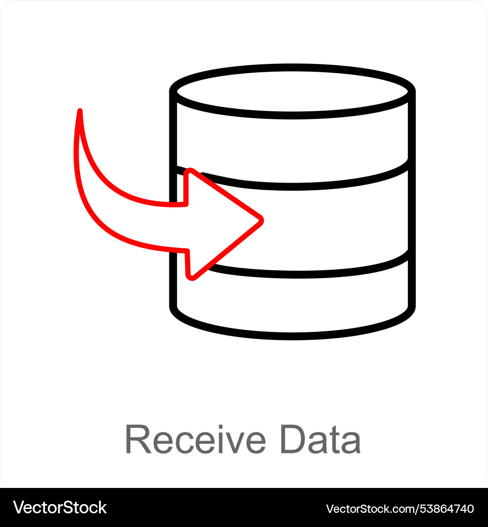 Received data and database icon concept vector image