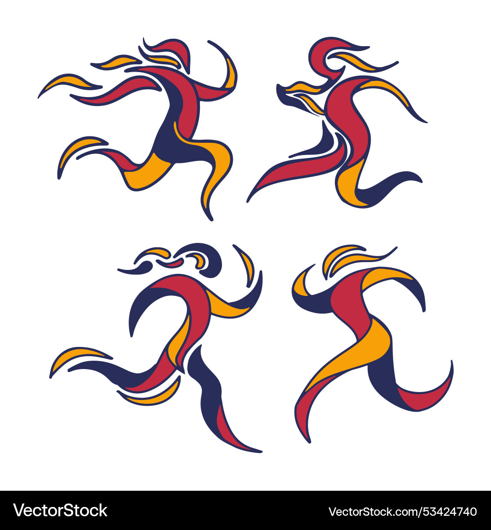 Running logo in simple style Vector Image