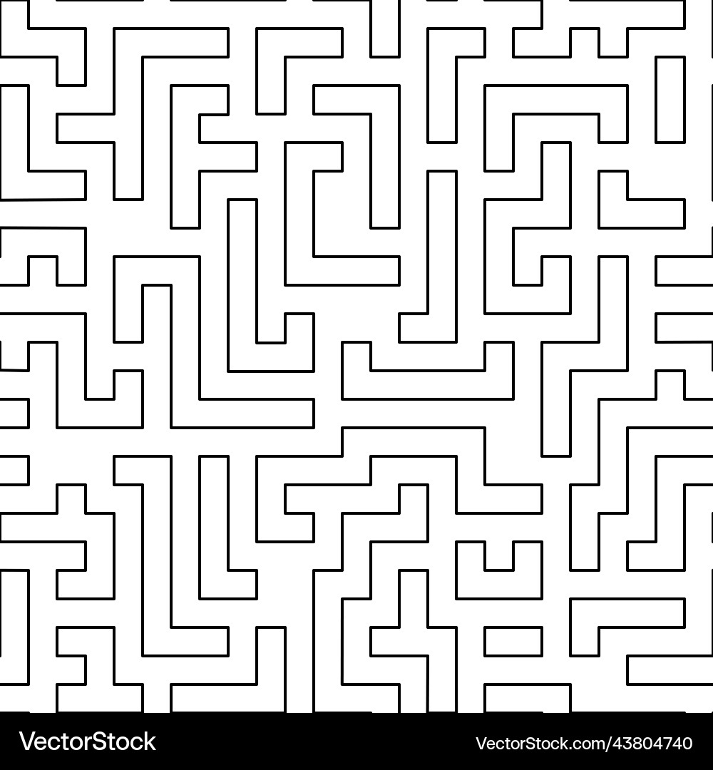 Seamless linear geometric pattern of black lines vector image