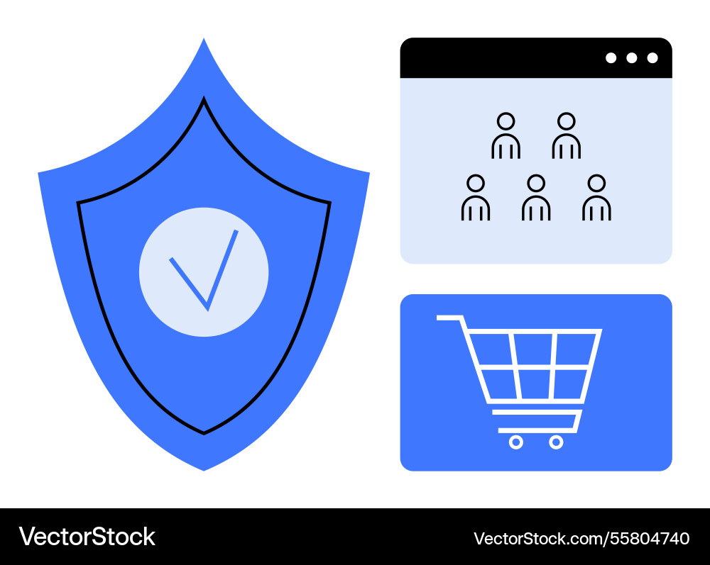Secure online shopping with user management Secure online shopping with user management vector image