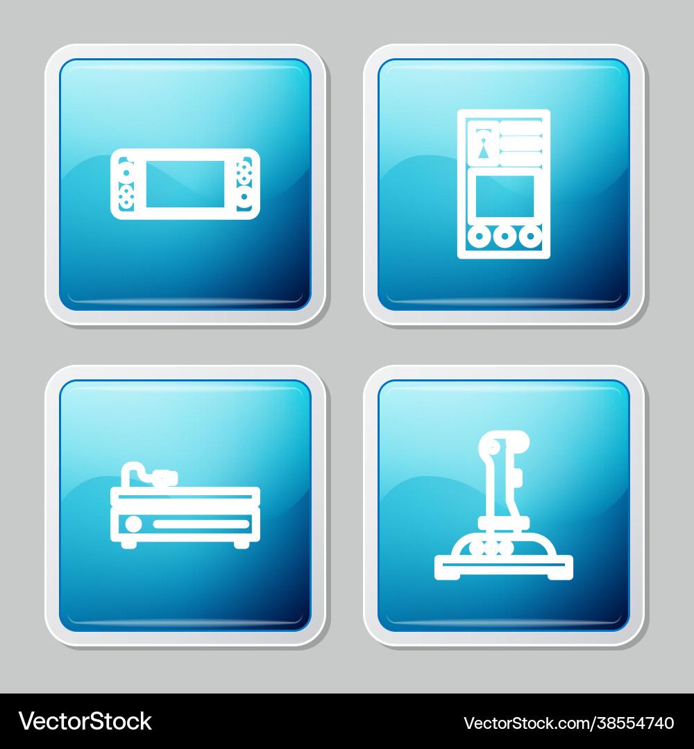 Set line portable video game console create Set line portable video game console create Vector Image