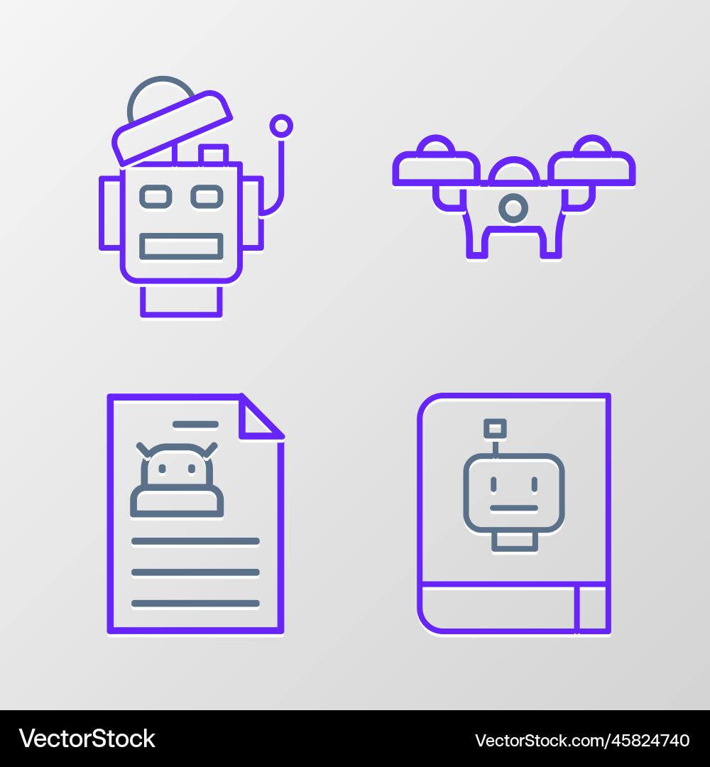 Set line user manual technical specification Vector Image